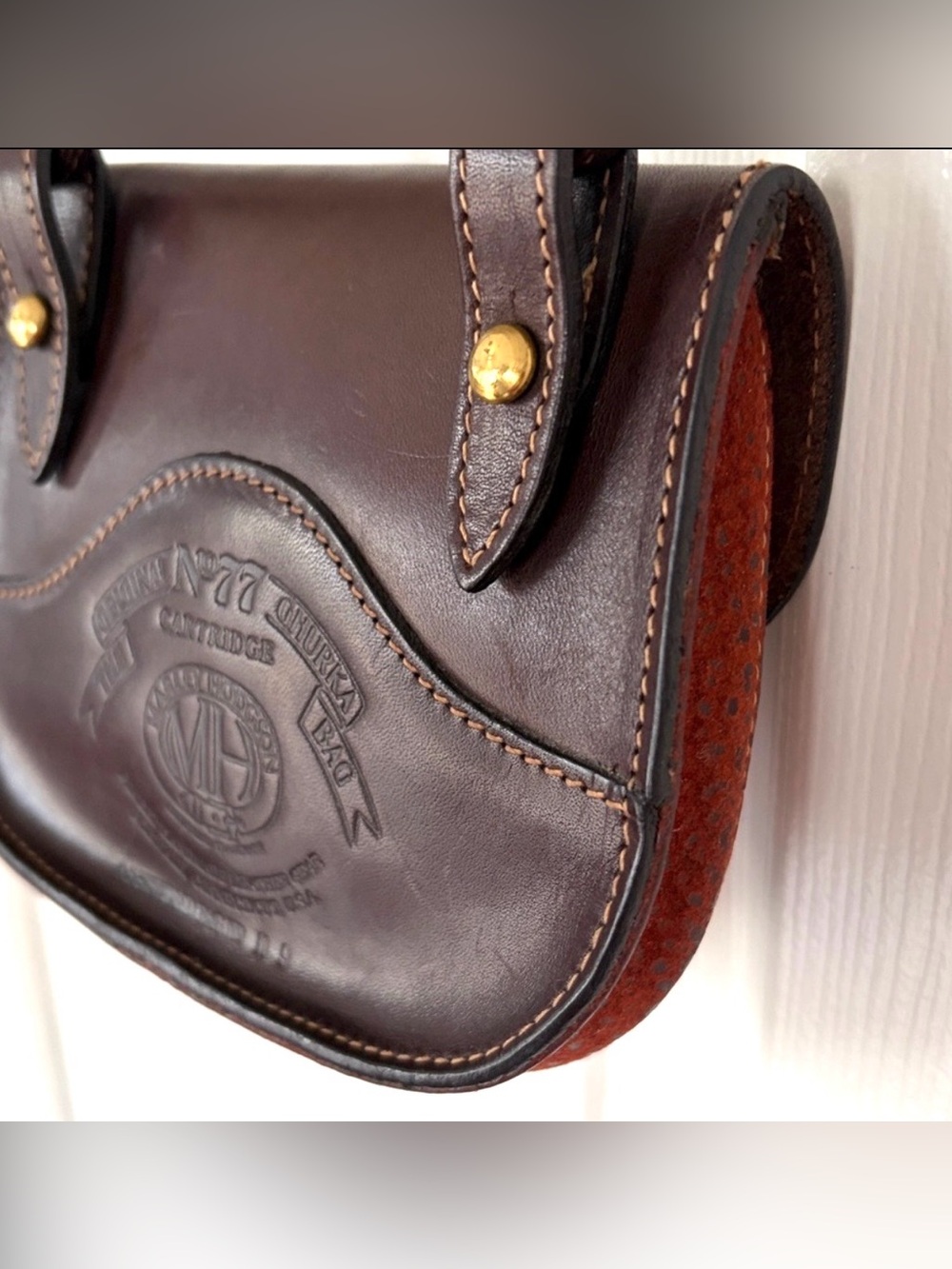 Ghurka Bag Vintage Marley Hodgson "Small Cartridge" shoulder bag pouch 1990s - Picture 9 of 15